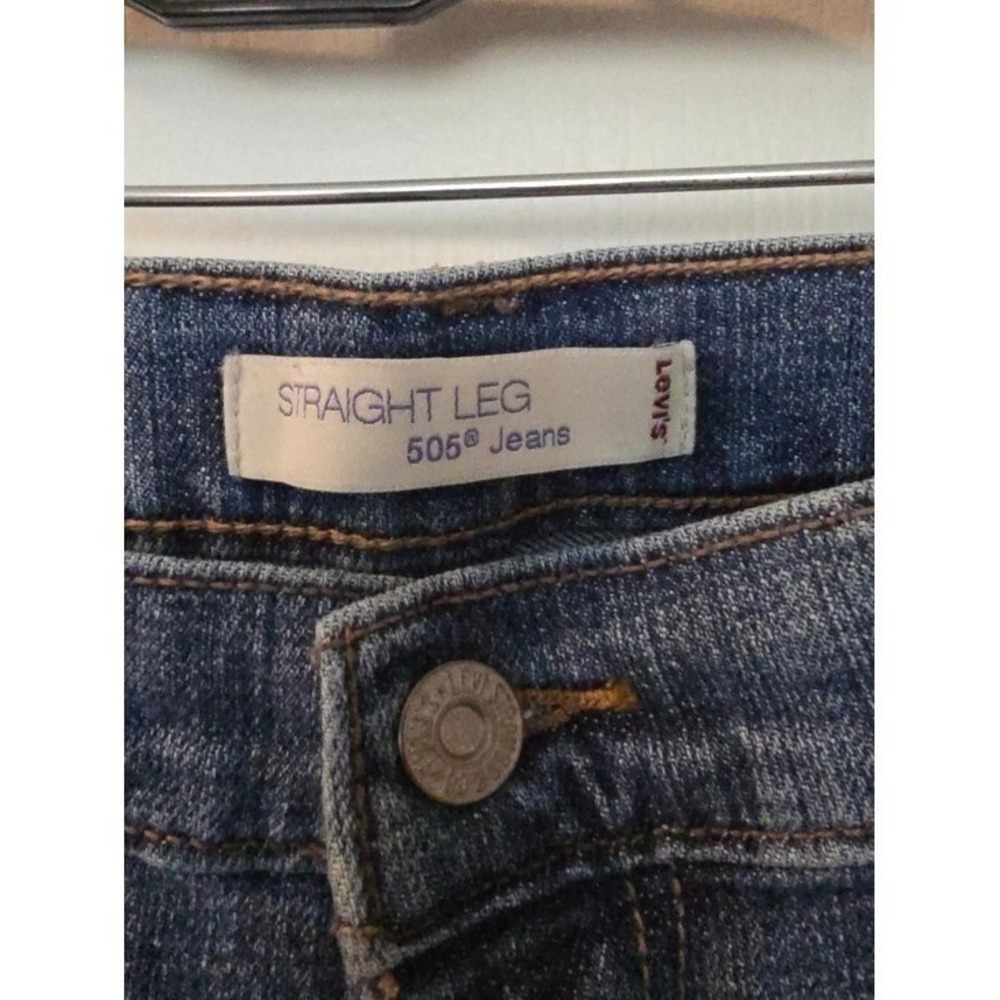 Levi's Womens Medium Wash Blue 505 Straight Leg Denim Jeans Size 12 - Picture 4 of 7